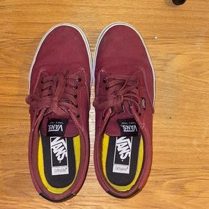 Mens Burgundy Vans, size: 8.5